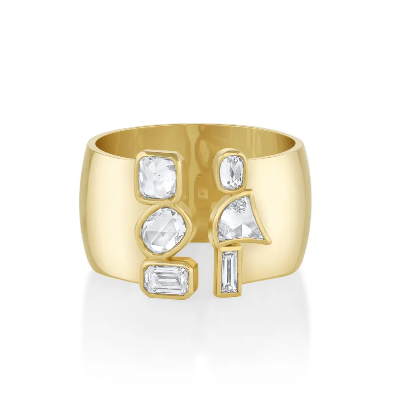 Mixed Shape Diamond Open Shank Cigar Band sold by Marrow Fine