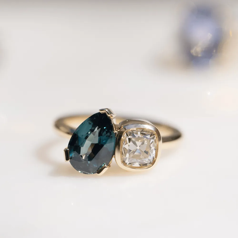 2.59ct Sapphire & White Diamond Toi et Moi sold by Marrow Fine product image thumbnail 4