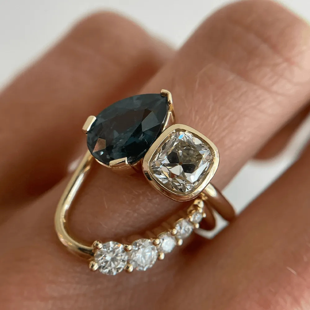 2.59ct Sapphire & White Diamond Toi et Moi sold by Marrow Fine product image thumbnail 3