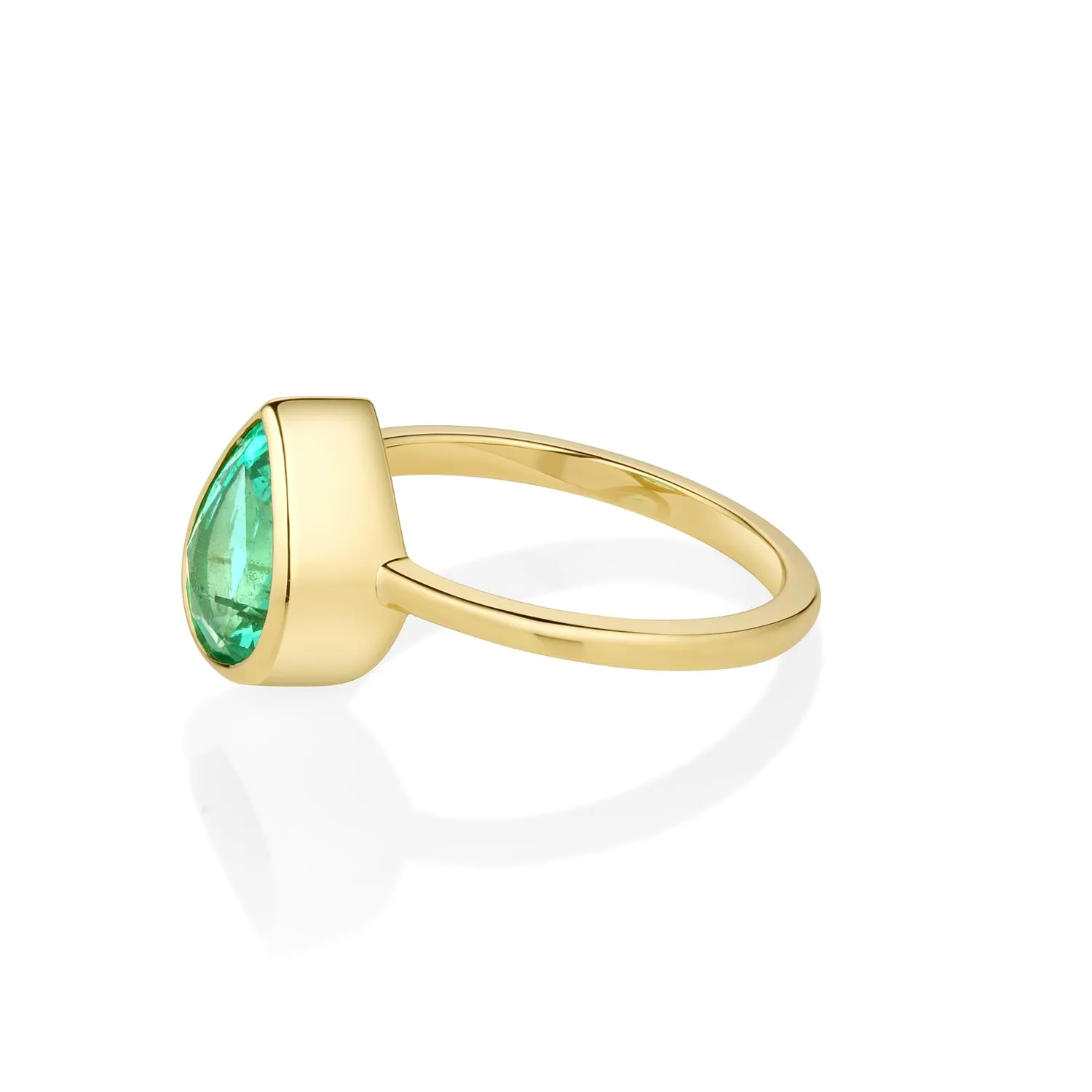 1.54ct Emerald Bezel Set Solitaire Ring sold by Marrow Fine product image thumbnail 3