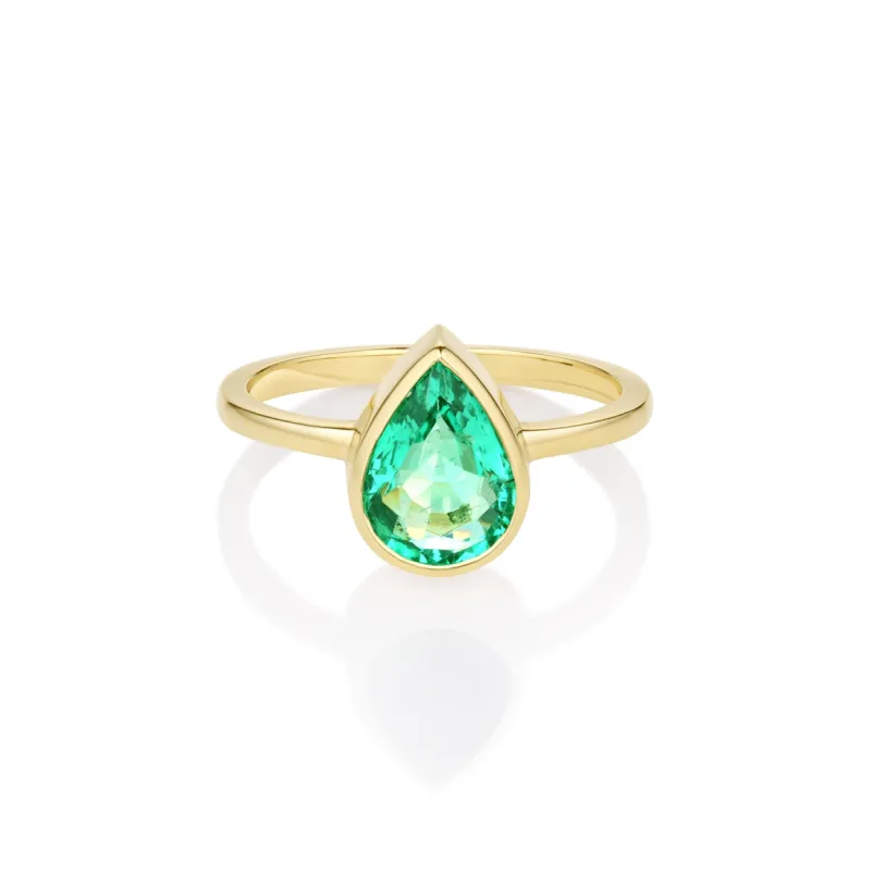 1.54ct Emerald Bezel Set Solitaire Ring sold by Marrow Fine