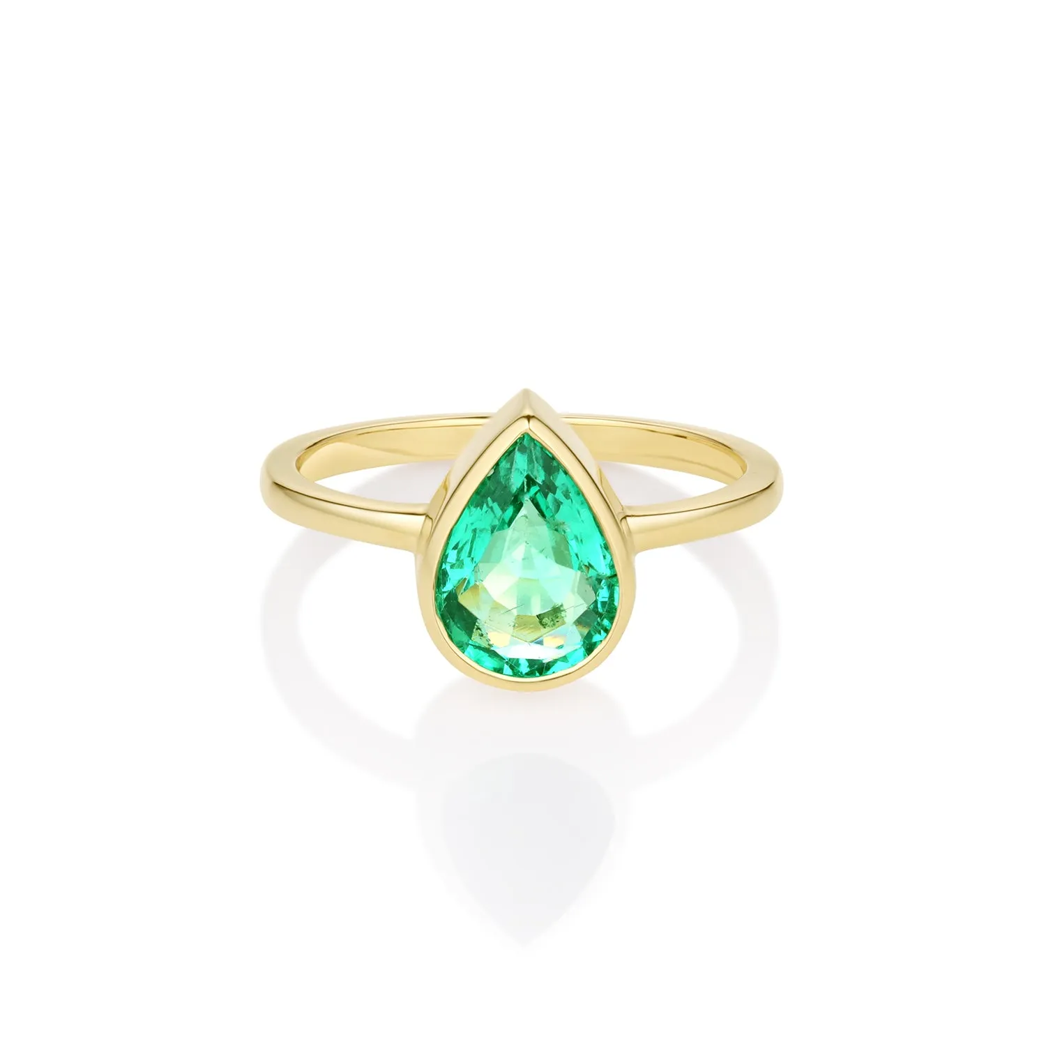 1.54ct Emerald Bezel Set Solitaire Ring sold by Marrow Fine