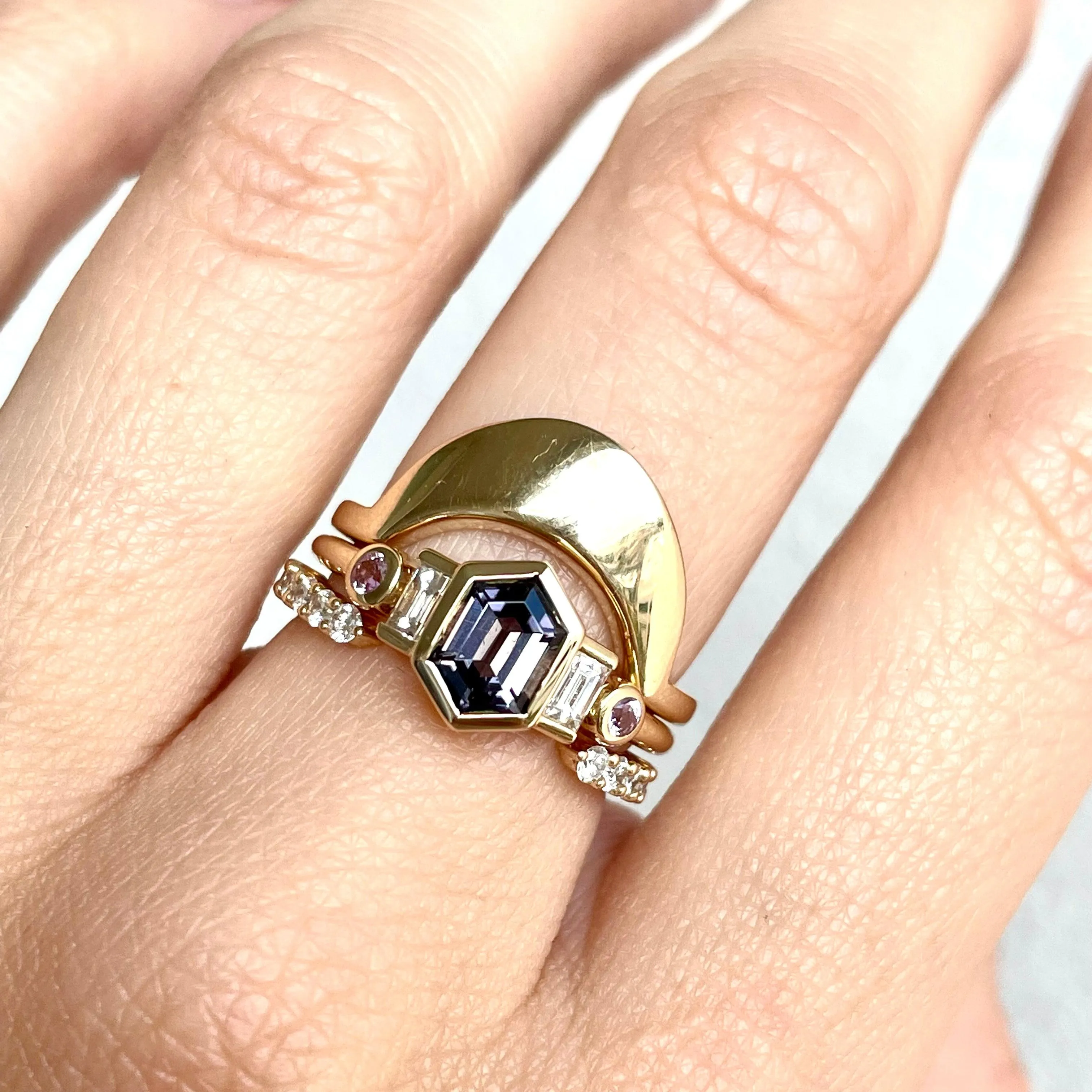 Tourmaline Hexagon Linear Ring sold by Marrow Fine product image thumbnail 3