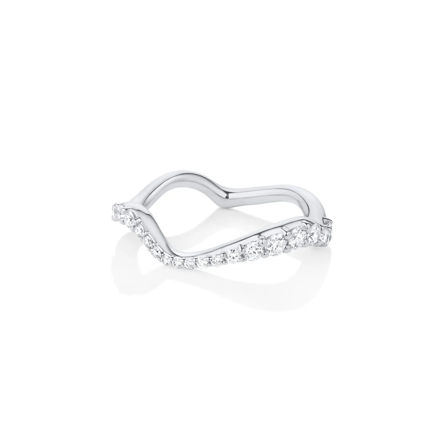 Curved Pavé White Diamond Ring sold by Marrow Fine product image thumbnail 5