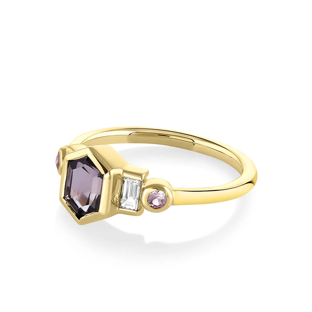 Tourmaline Hexagon Linear Ring sold by Marrow Fine product image thumbnail 2