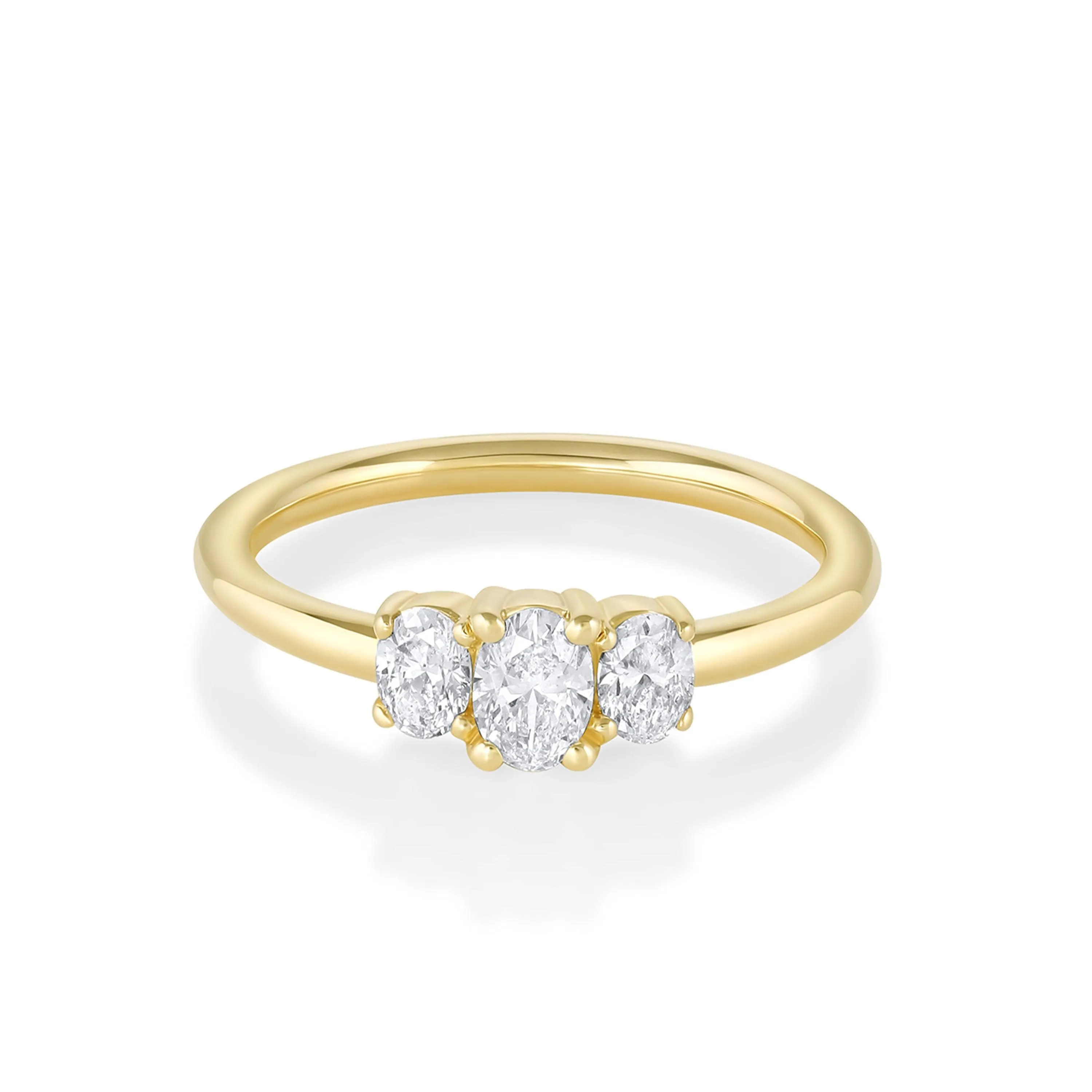 The Michelle Oval Three-Stone Engagement Ring sold by Marrow Fine