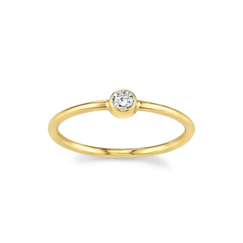 White Diamond Sweet Pea Stacking Ring sold by Marrow Fine