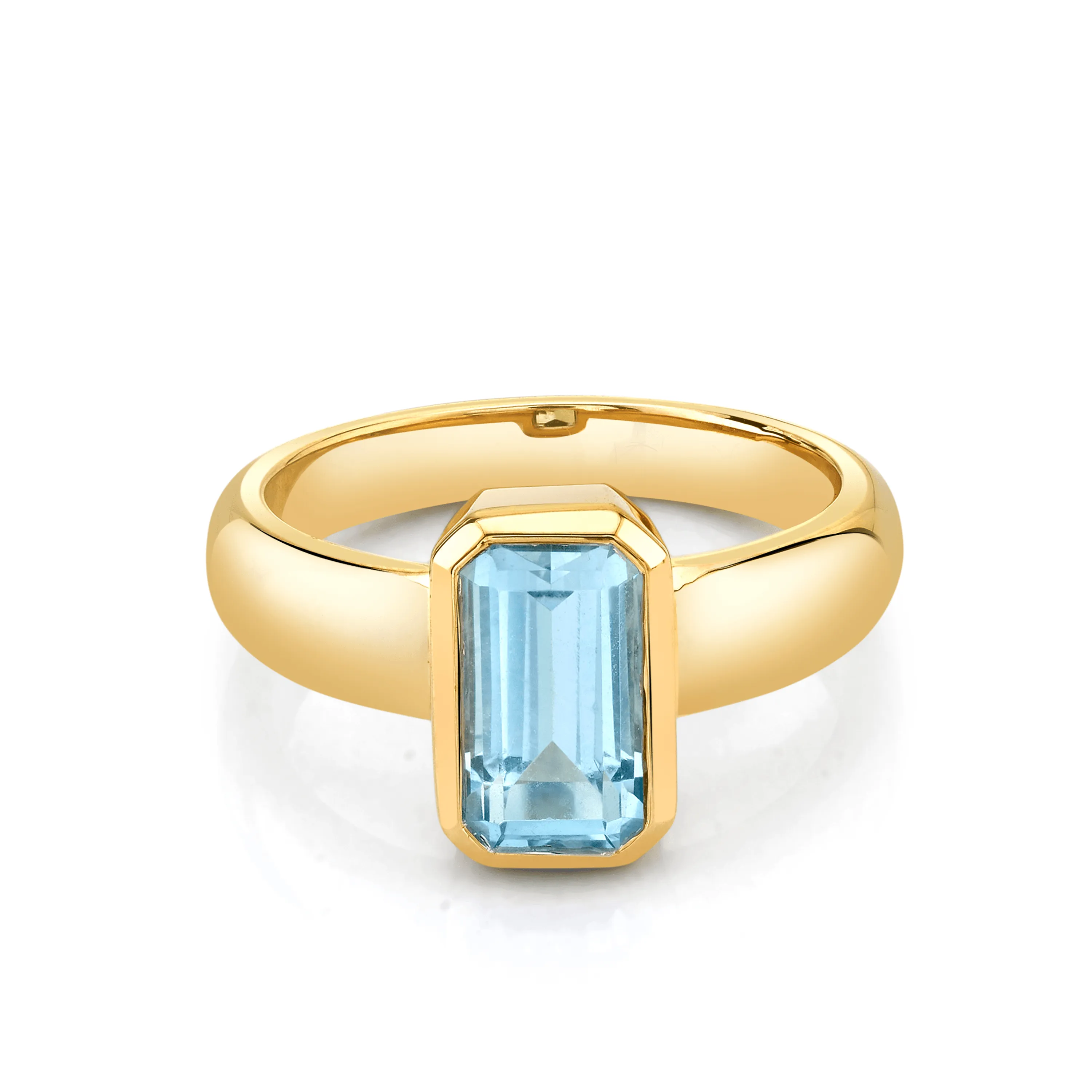 Aquamarine Bezel Ring sold by Marrow Fine
