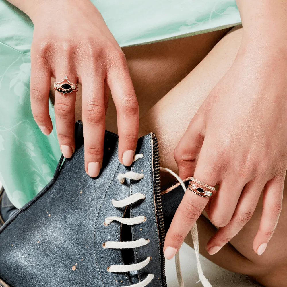 .52ct Onyx & White Diamond Cluster Ring sold by Marrow Fine product image thumbnail 3
