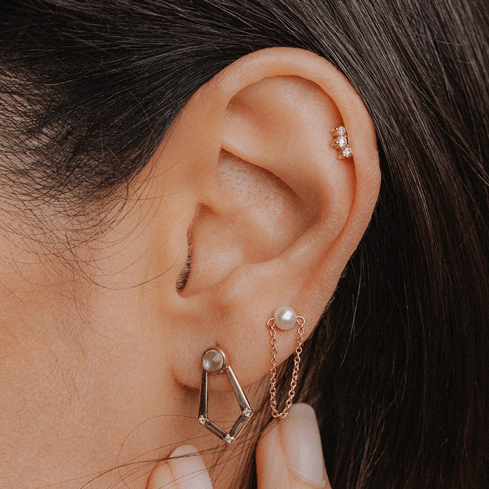 Moonstone Knocker Earrings sold by Marrow Fine product image thumbnail 2