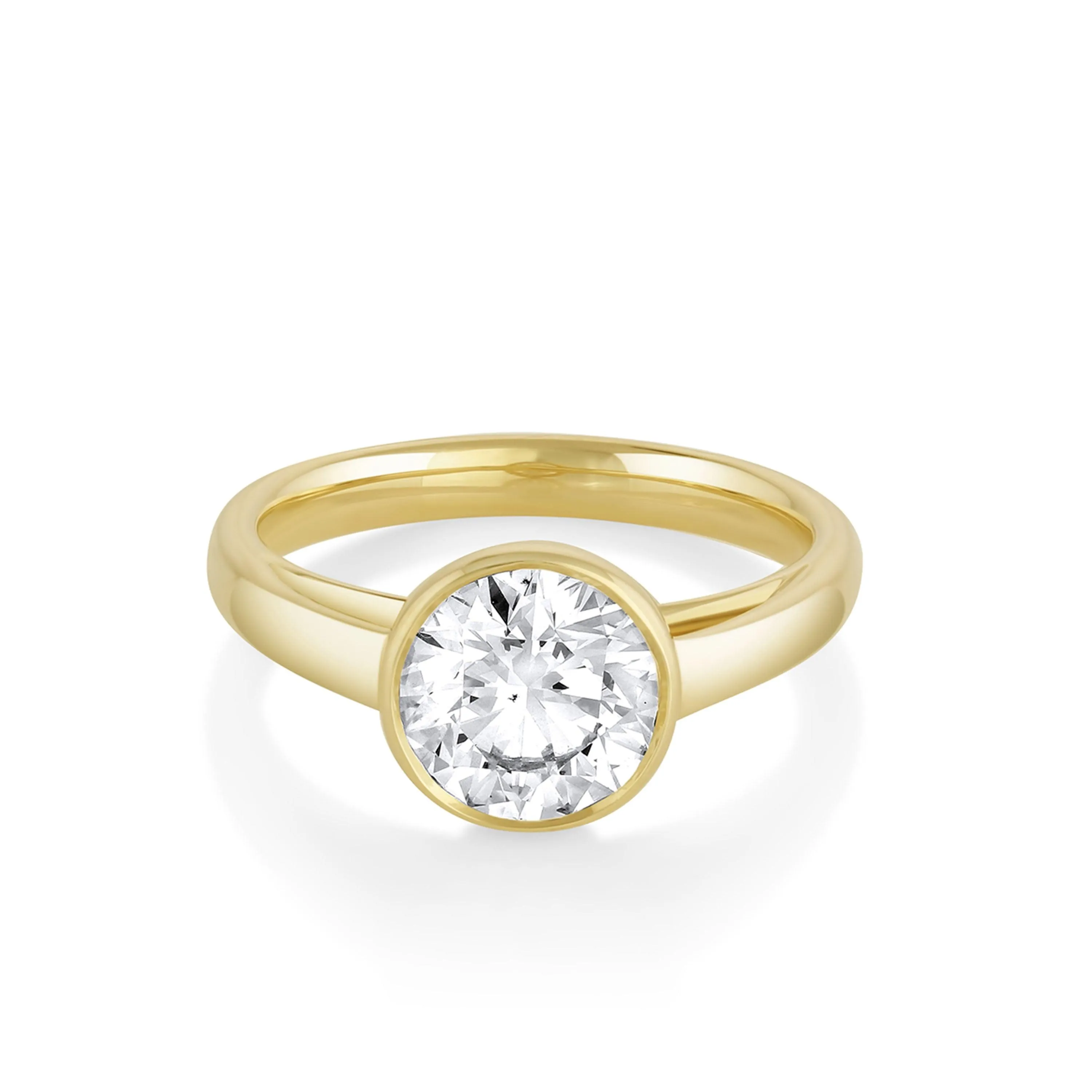 The Tessa Bezel Round Solitaire Engagement Ring sold by Marrow Fine
