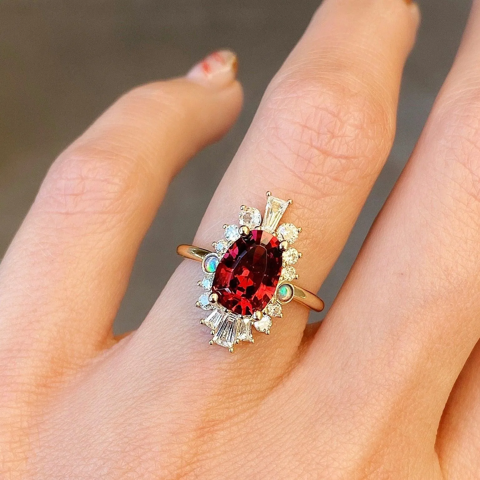 Snakehead Garnet Ballerina Ring sold by Marrow Fine product image thumbnail 3