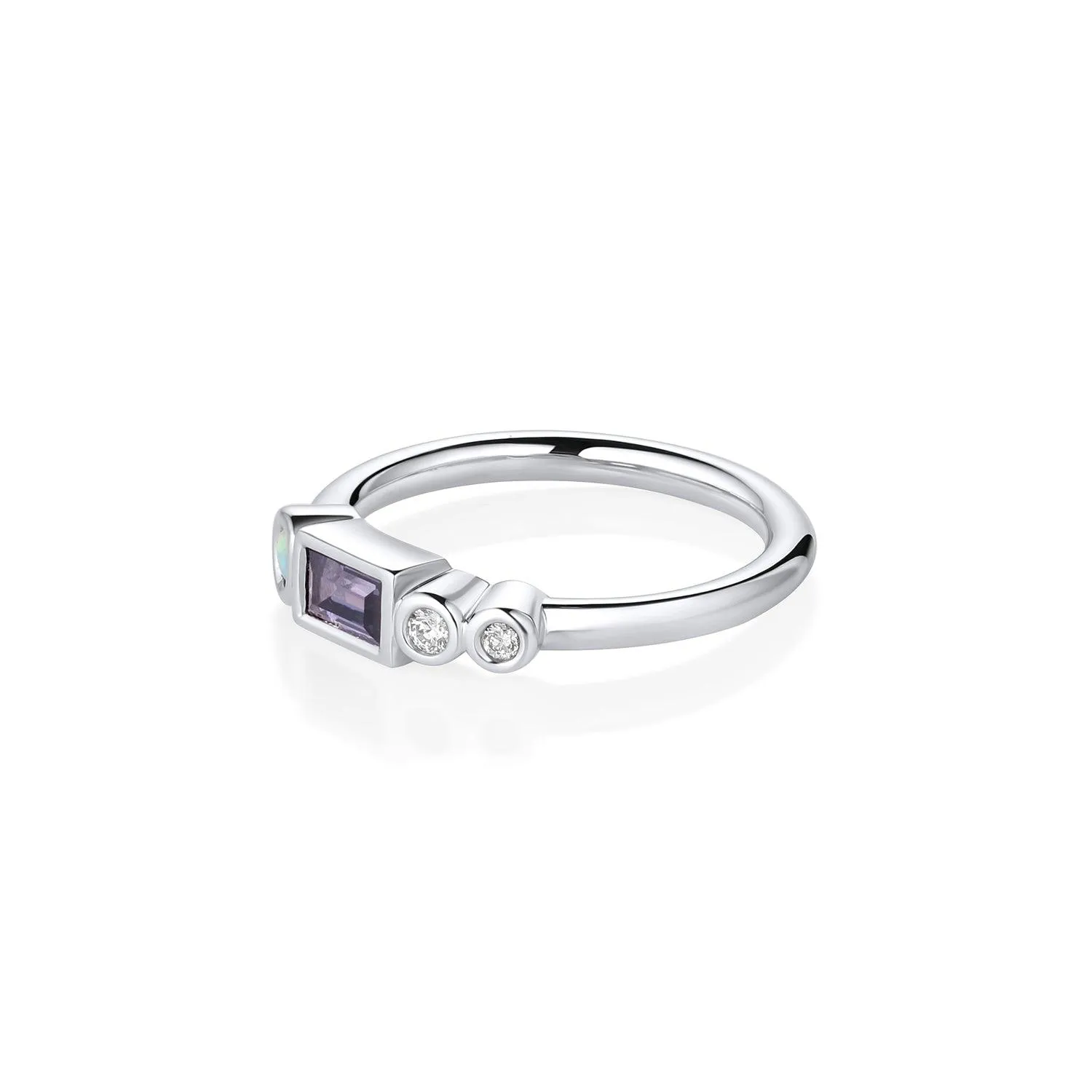 0.32ct Spinel Baguette and Opal Linear Band sold by Marrow Fine product image thumbnail 3