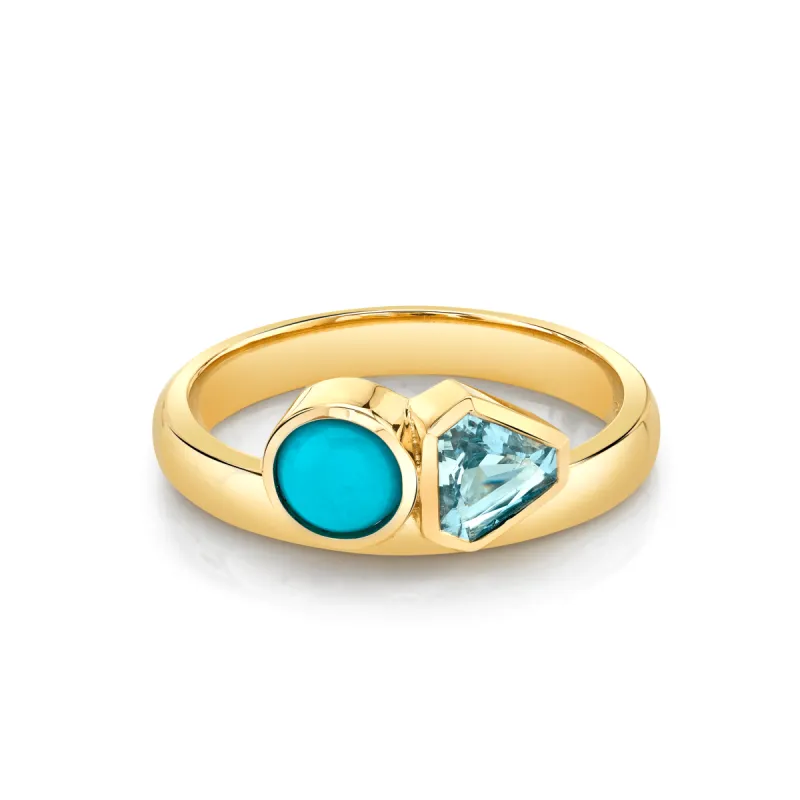 Aquamarine & Turquoise Toi et Moi sold by Marrow Fine