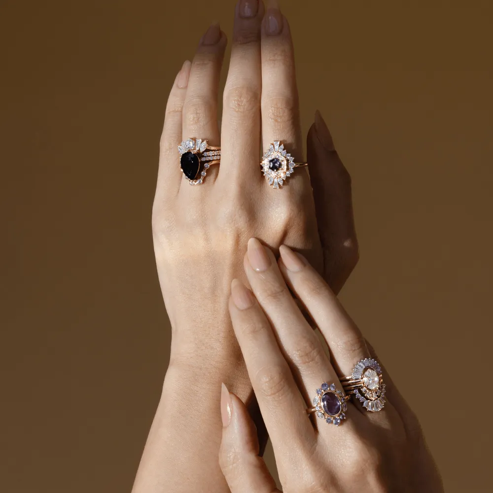 3.55ct Lavender Cabochon Sapphire Ballerina Ring sold by Marrow Fine product image thumbnail 4