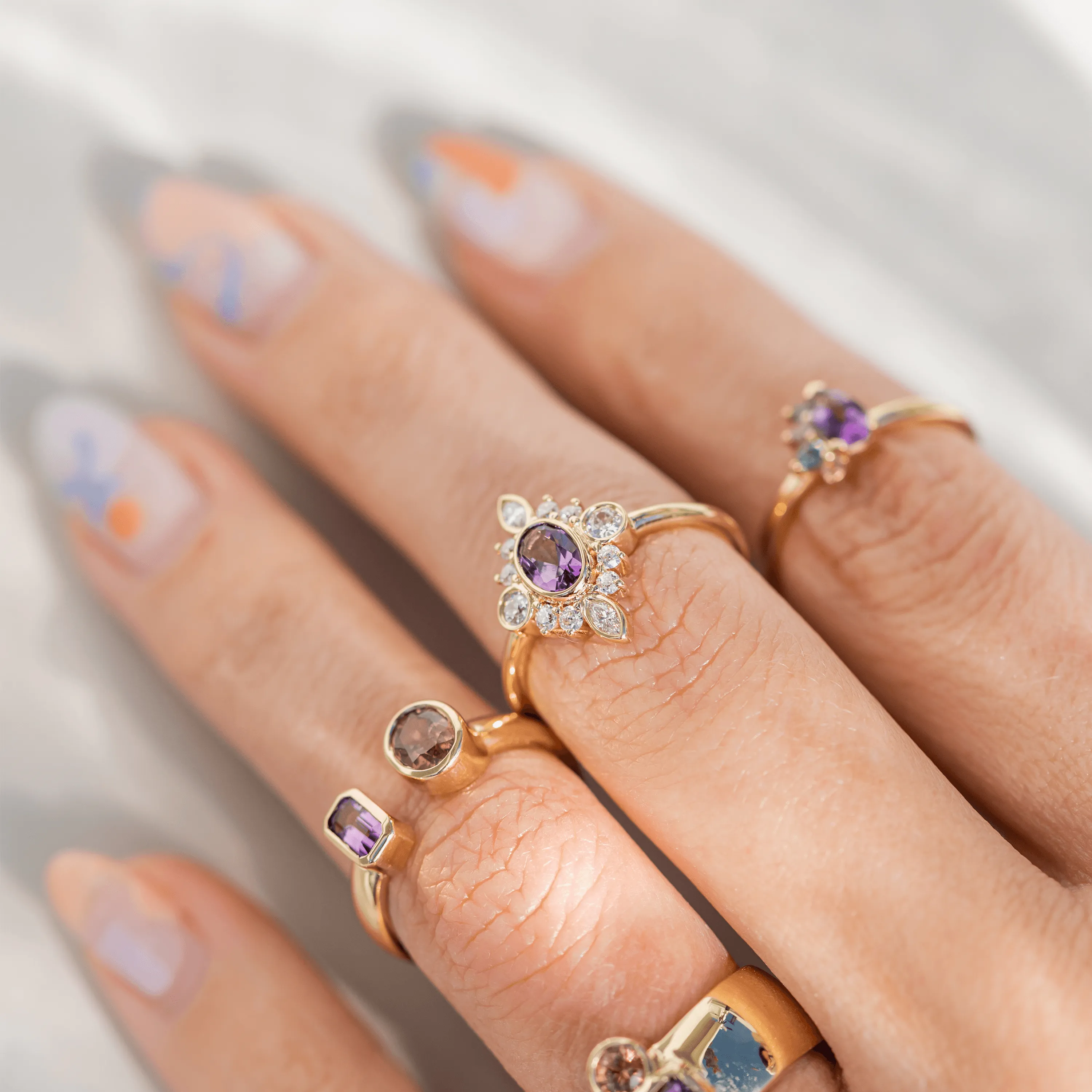 Amethyst Compass Ballerina Ring sold by Marrow Fine product image thumbnail 3