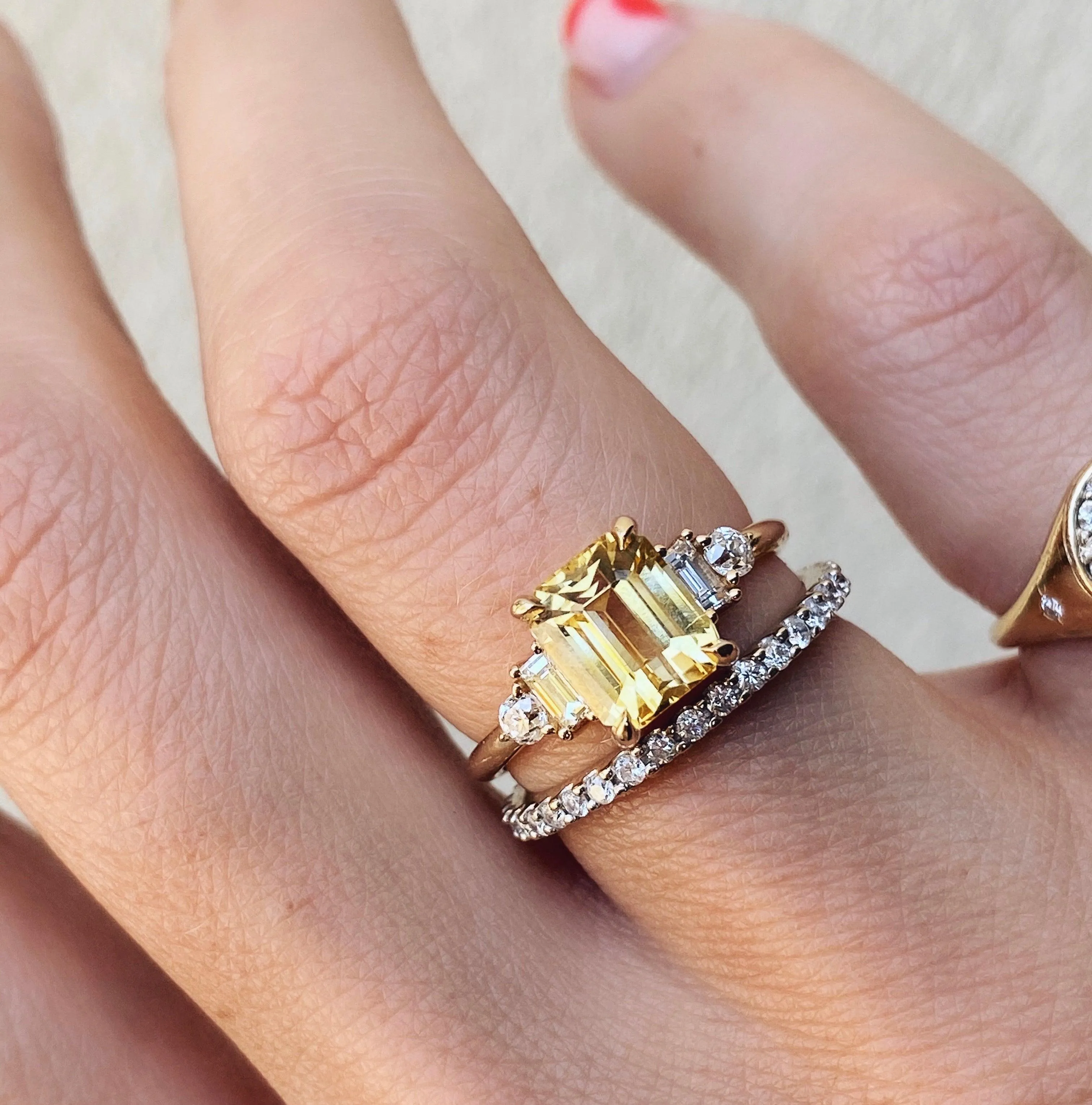 Yellow Sapphire & White Diamond Ring sold by Marrow Fine product image thumbnail 3