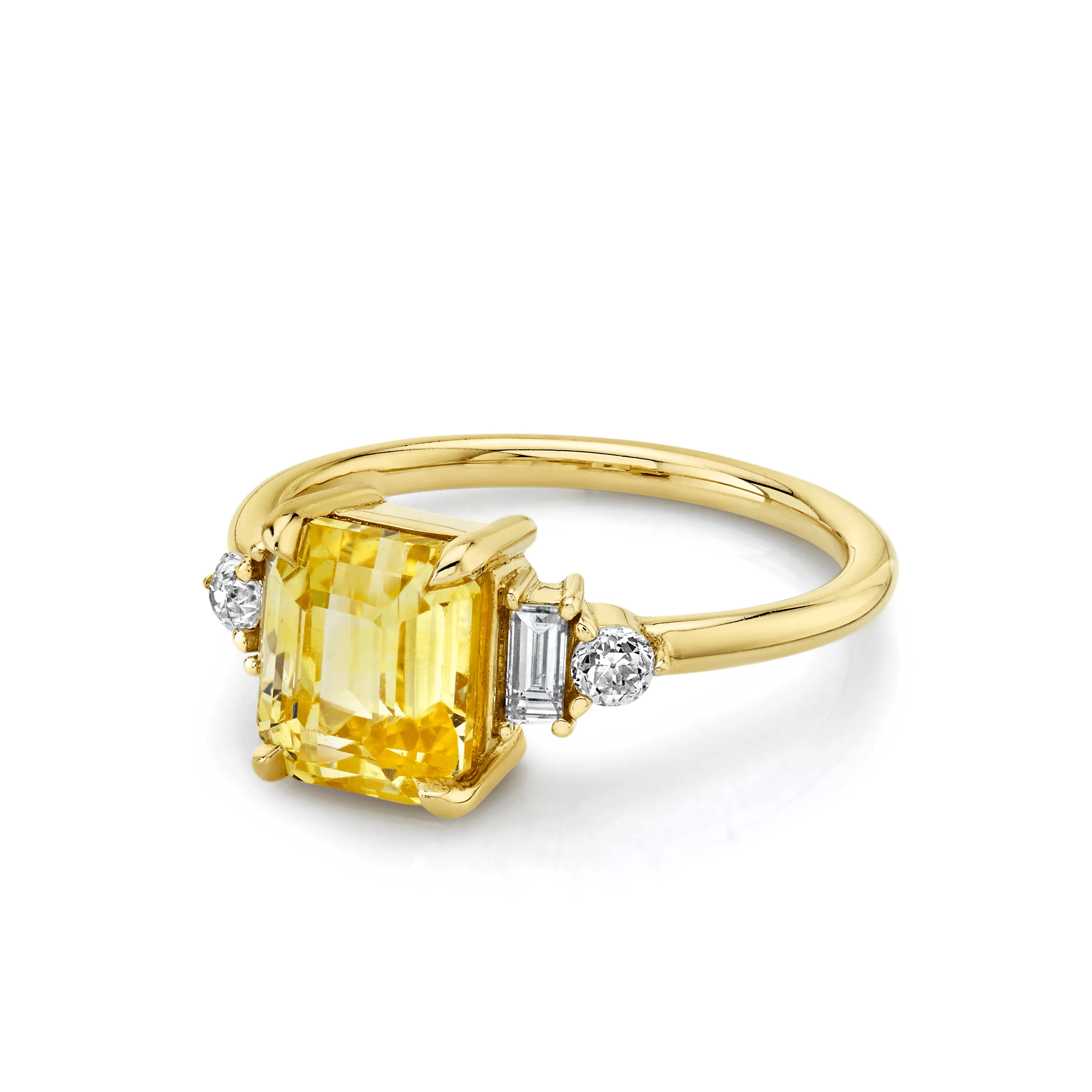Yellow Sapphire & White Diamond Ring sold by Marrow Fine product image thumbnail 2