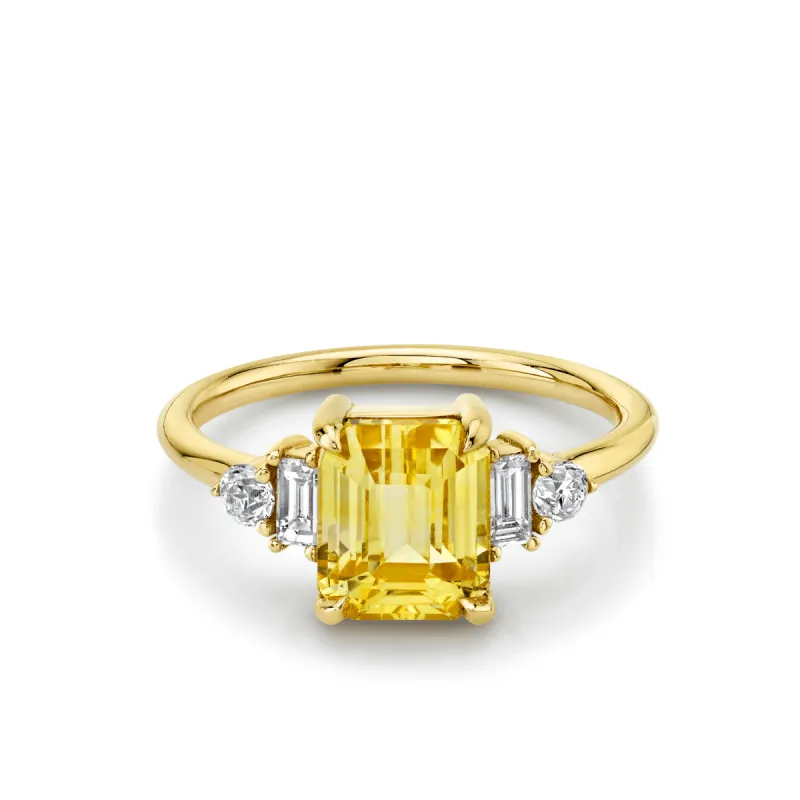 Yellow Sapphire & White Diamond Ring sold by Marrow Fine