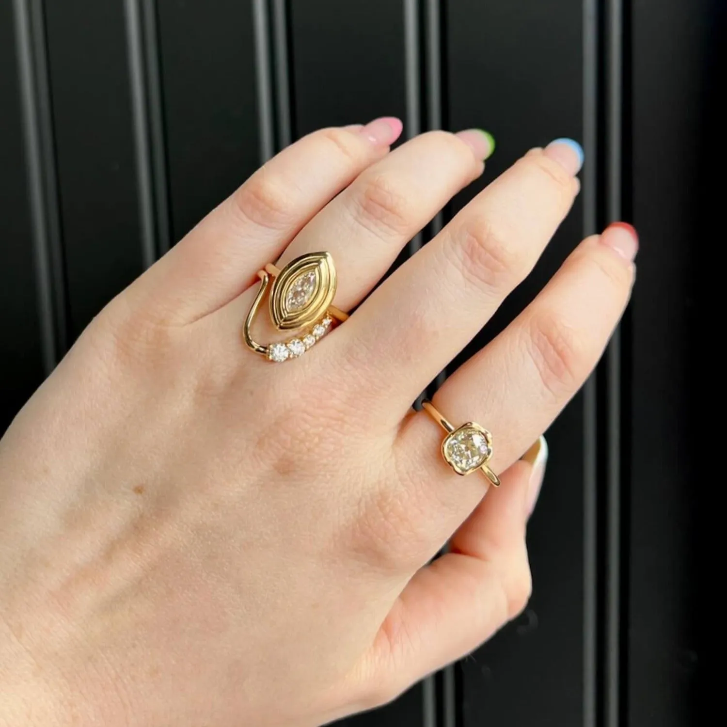 1.25ct Old Mine Abstract Bezel Ring sold by Marrow Fine product image thumbnail 2