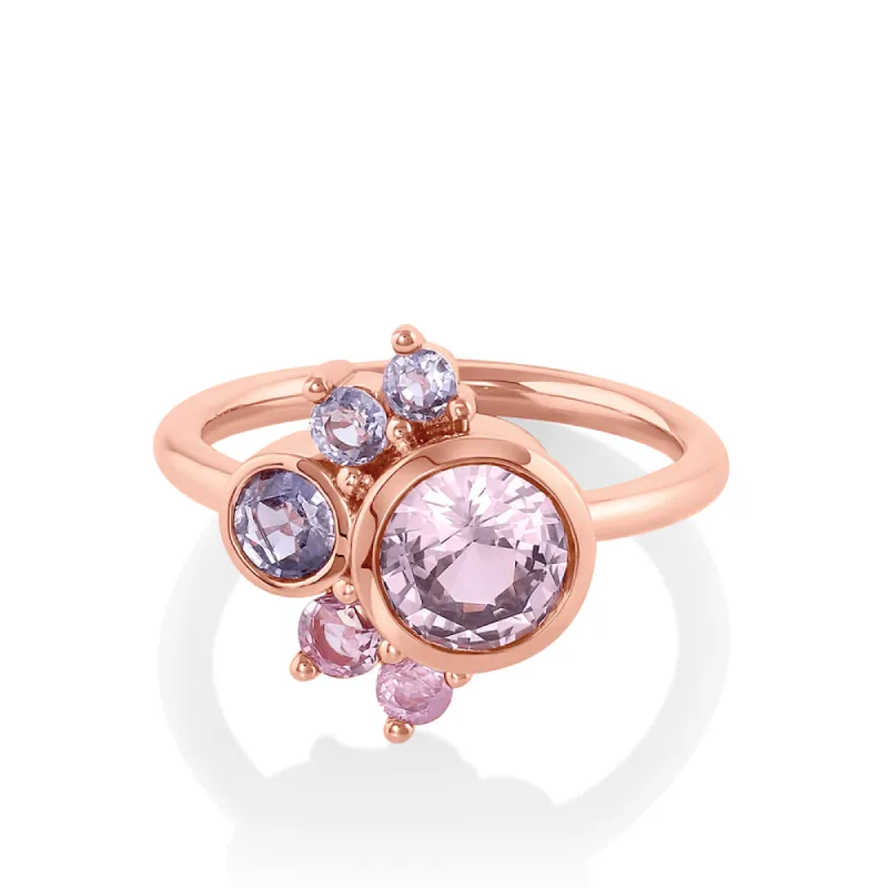1.72ct Pink Sapphire Spray Ring sold by Marrow Fine