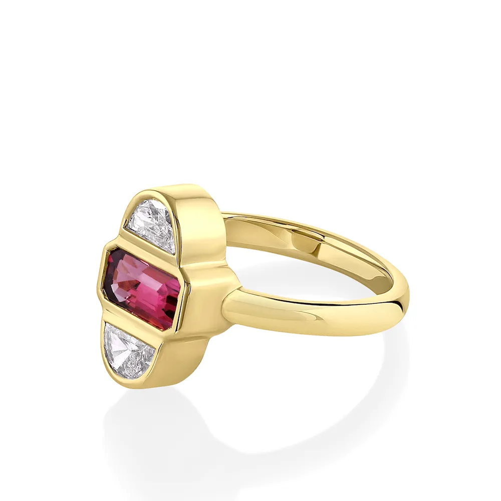 1.24ct Ruby & Half Moon Diamond Ring sold by Marrow Fine product image thumbnail 2