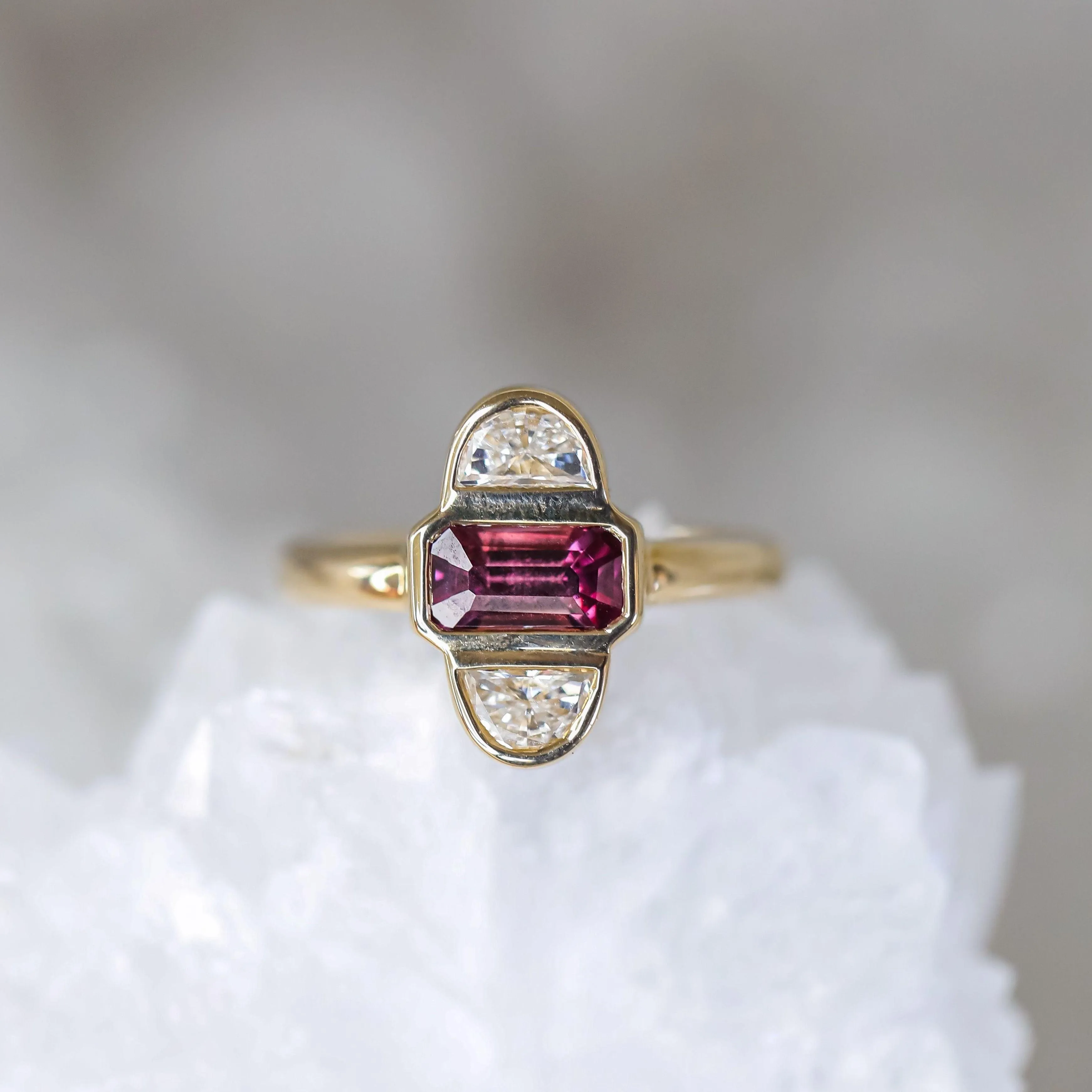 1.24ct Ruby & Half Moon Diamond Ring sold by Marrow Fine product image thumbnail 4