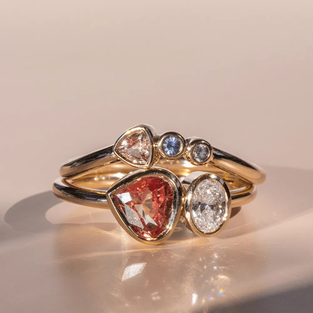 .84ct Padparadscha Toi et Moi Set sold by Marrow Fine product image thumbnail 3