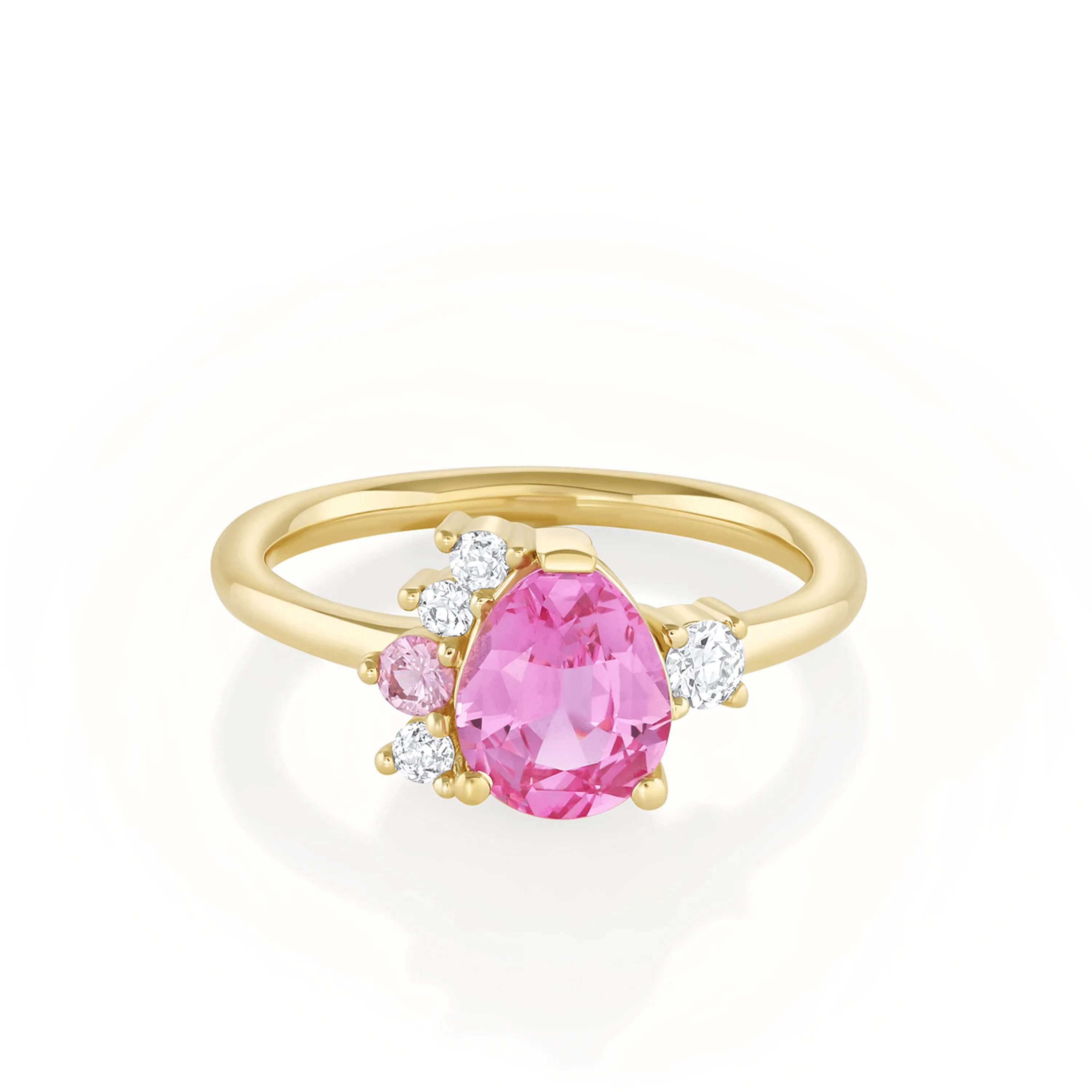 1.46ct Pink Burmese Sapphire Cluster Ring sold by Marrow Fine
