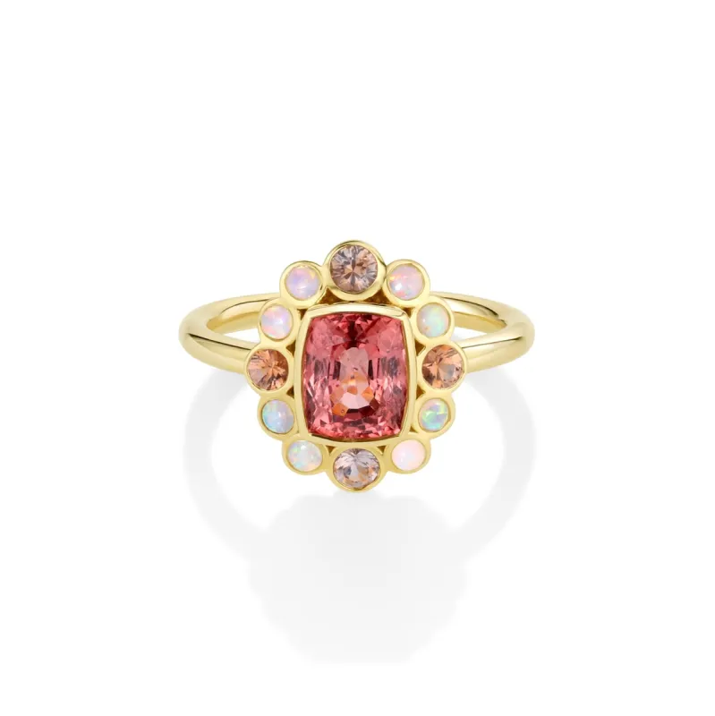 1.91ct Spinel, Opal and Montana Sapphire Petals Ring sold by Marrow Fine