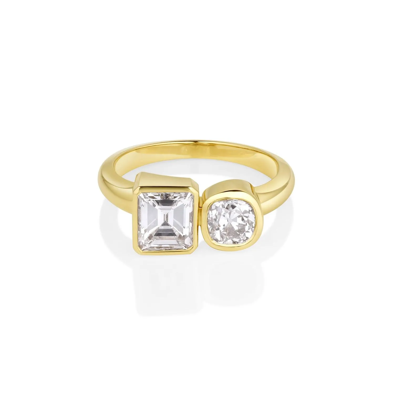 1.04ct and 0.75ct Old Mine Toi et Moi sold by Marrow Fine