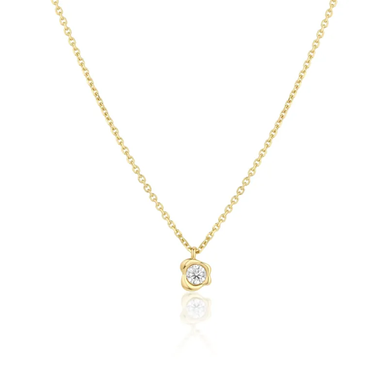 White Diamond Abstract Bezel Necklace sold by Marrow Fine