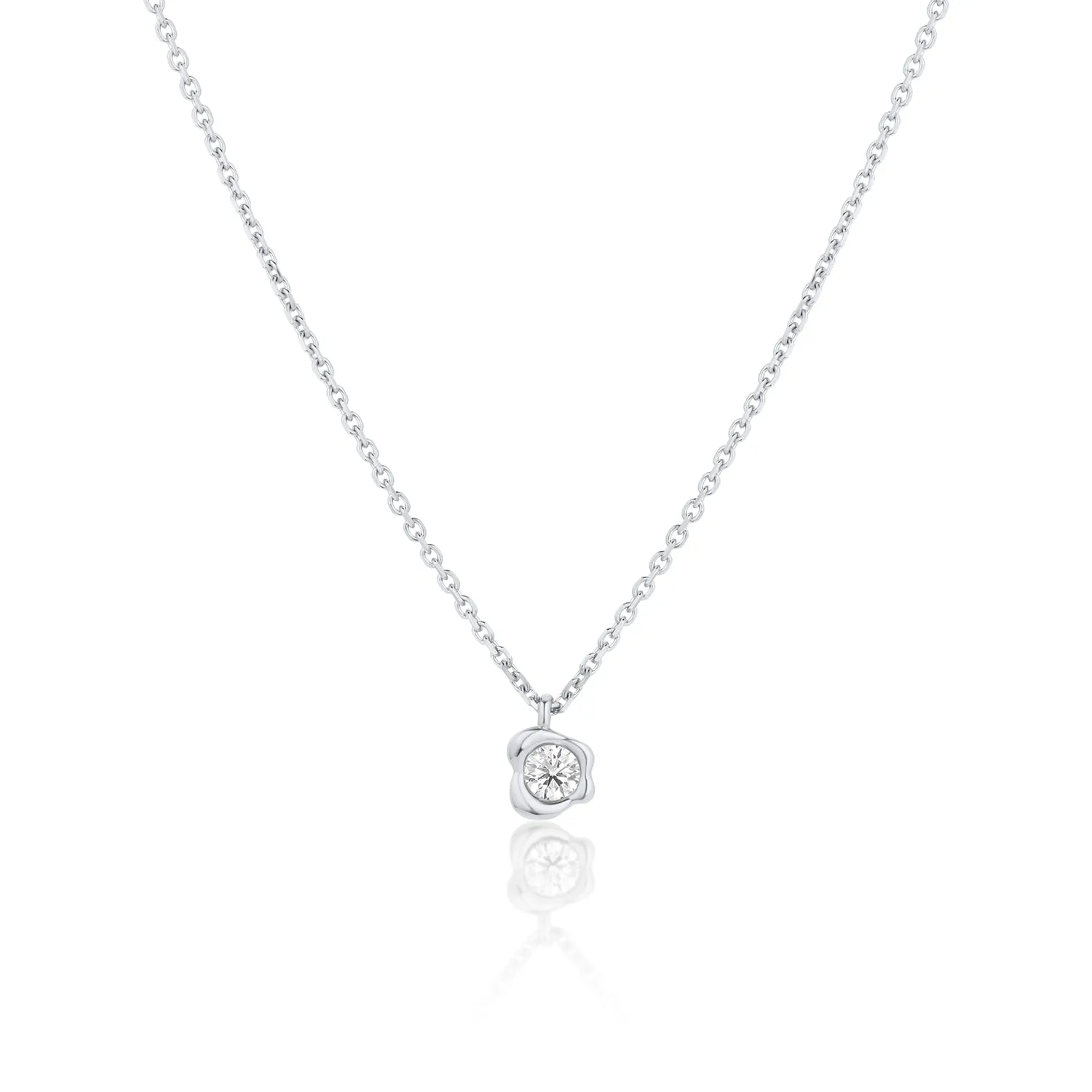 White Diamond Abstract Bezel Necklace sold by Marrow Fine product image thumbnail 3