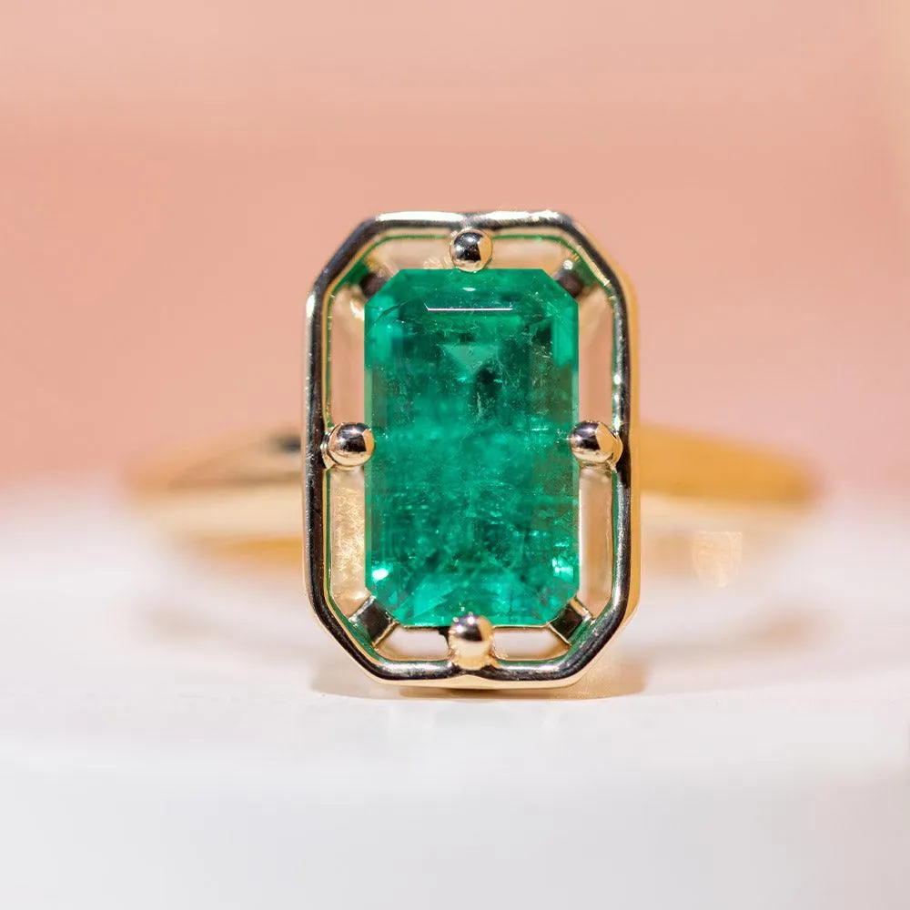 2.35ct Emerald Georgia Solitaire Ring sold by Marrow Fine product image thumbnail 3