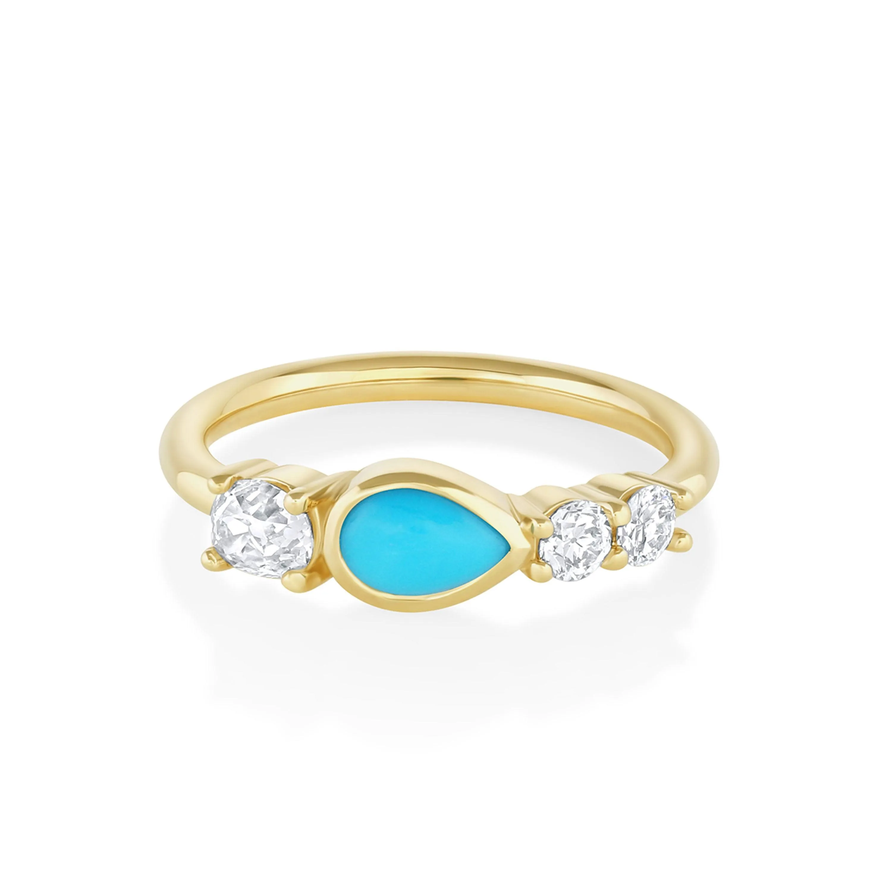Turquoise Pear Linear Ring sold by Marrow Fine