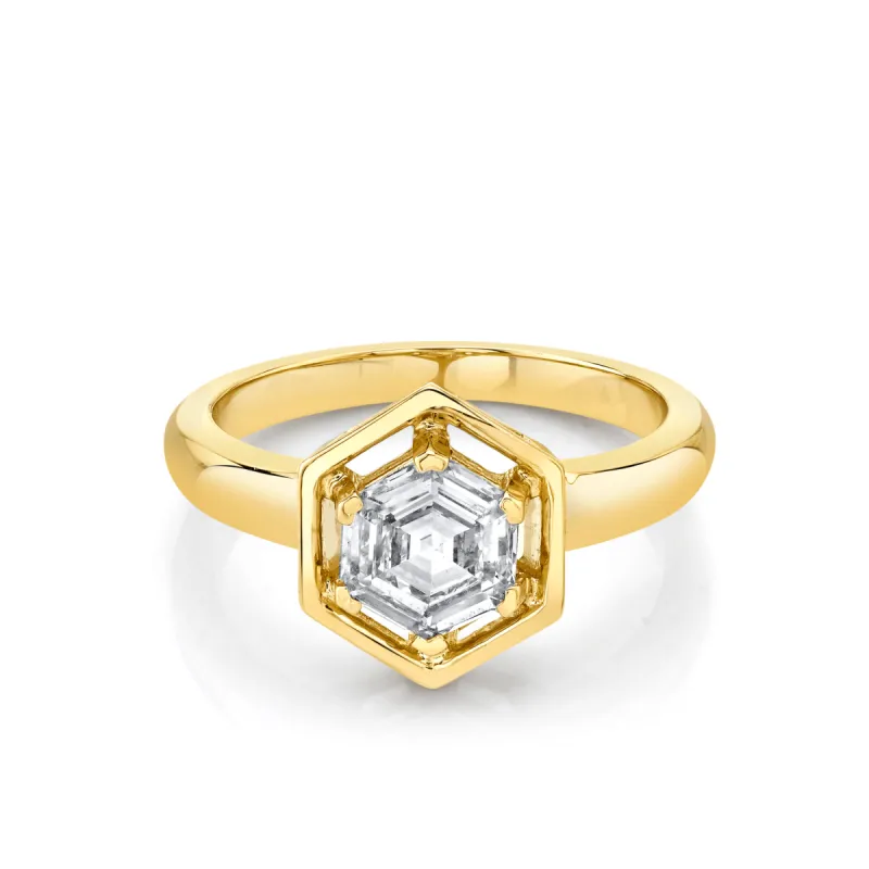 White Diamond Hex Georgia Engagement Ring sold by Marrow Fine