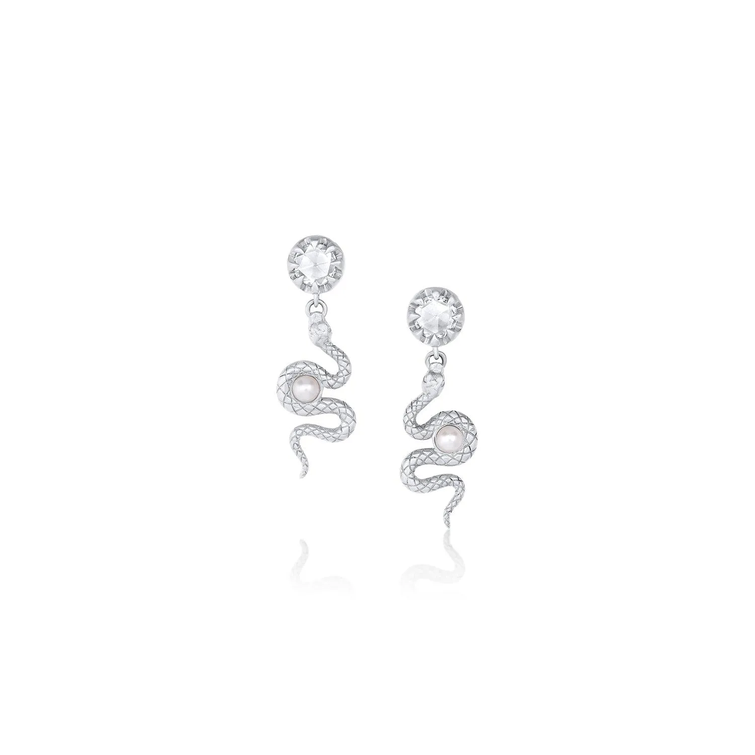 White Diamond Serpent Swing Earrings sold by Marrow Fine product image thumbnail 2
