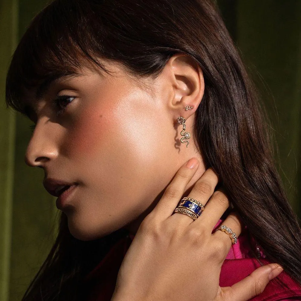 White Diamond Serpent Swing Earrings sold by Marrow Fine product image thumbnail 4