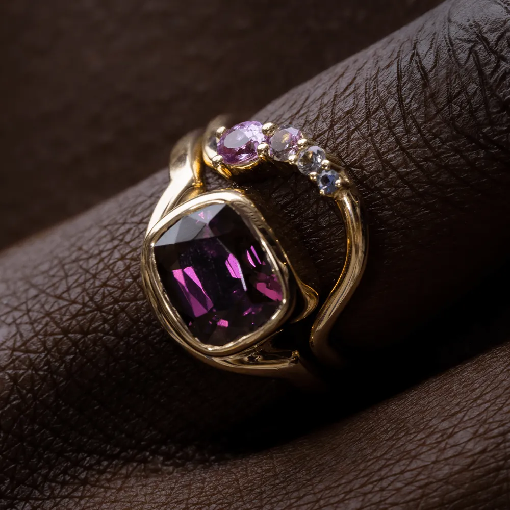 3.03ct Purple Spinel Everyday Crescendo Ring sold by Marrow Fine product image thumbnail 4