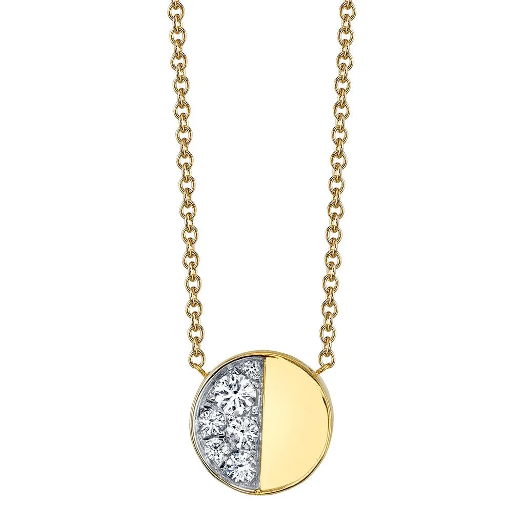 Under the Perfect Moon Pendant - Quarter Moon sold by Marrow Fine