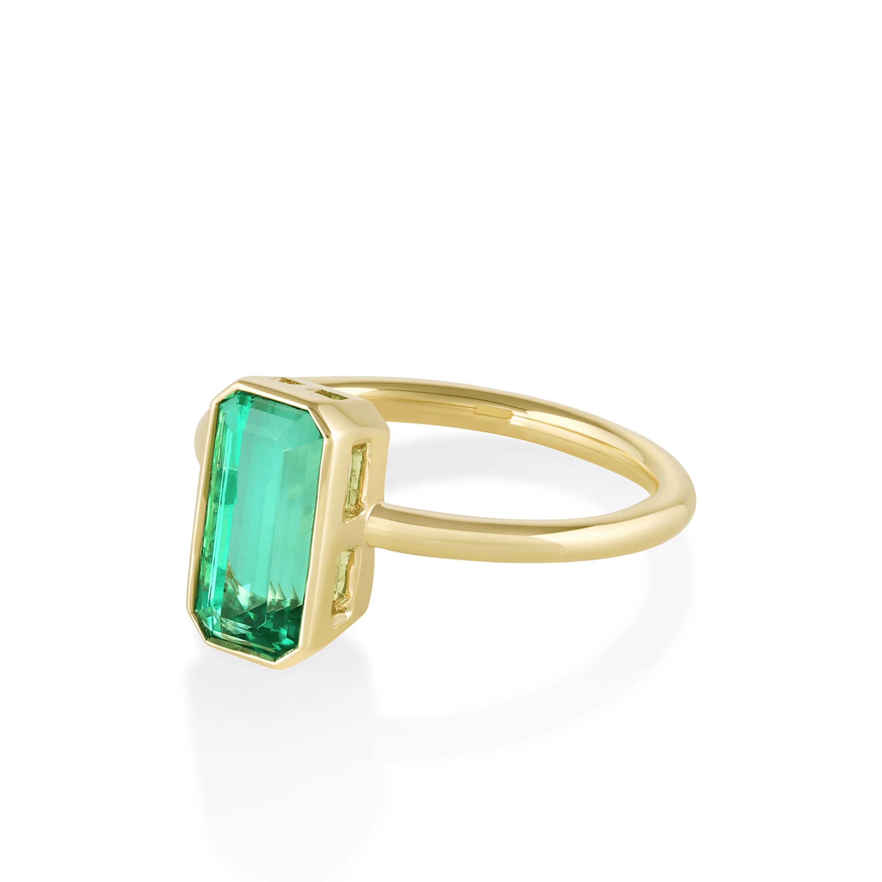 1.96ct Emerald Bezel Ring sold by Marrow Fine product image thumbnail 2