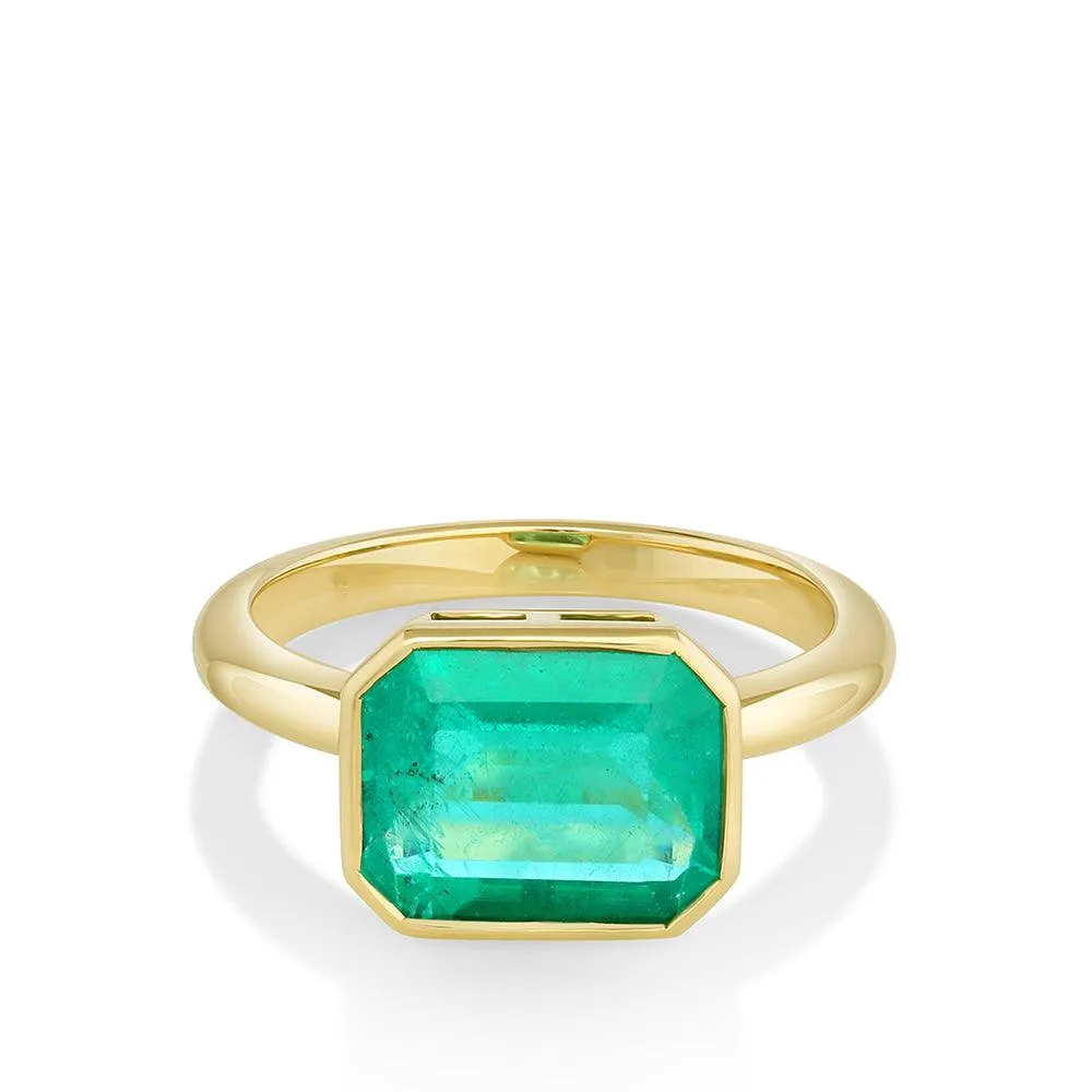 3.37ct Emerald Bezel Ring sold by Marrow Fine