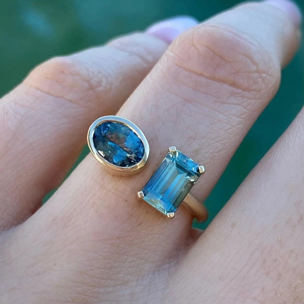 Watercolor Sapphire Toi et Moi sold by Marrow Fine product image thumbnail 4