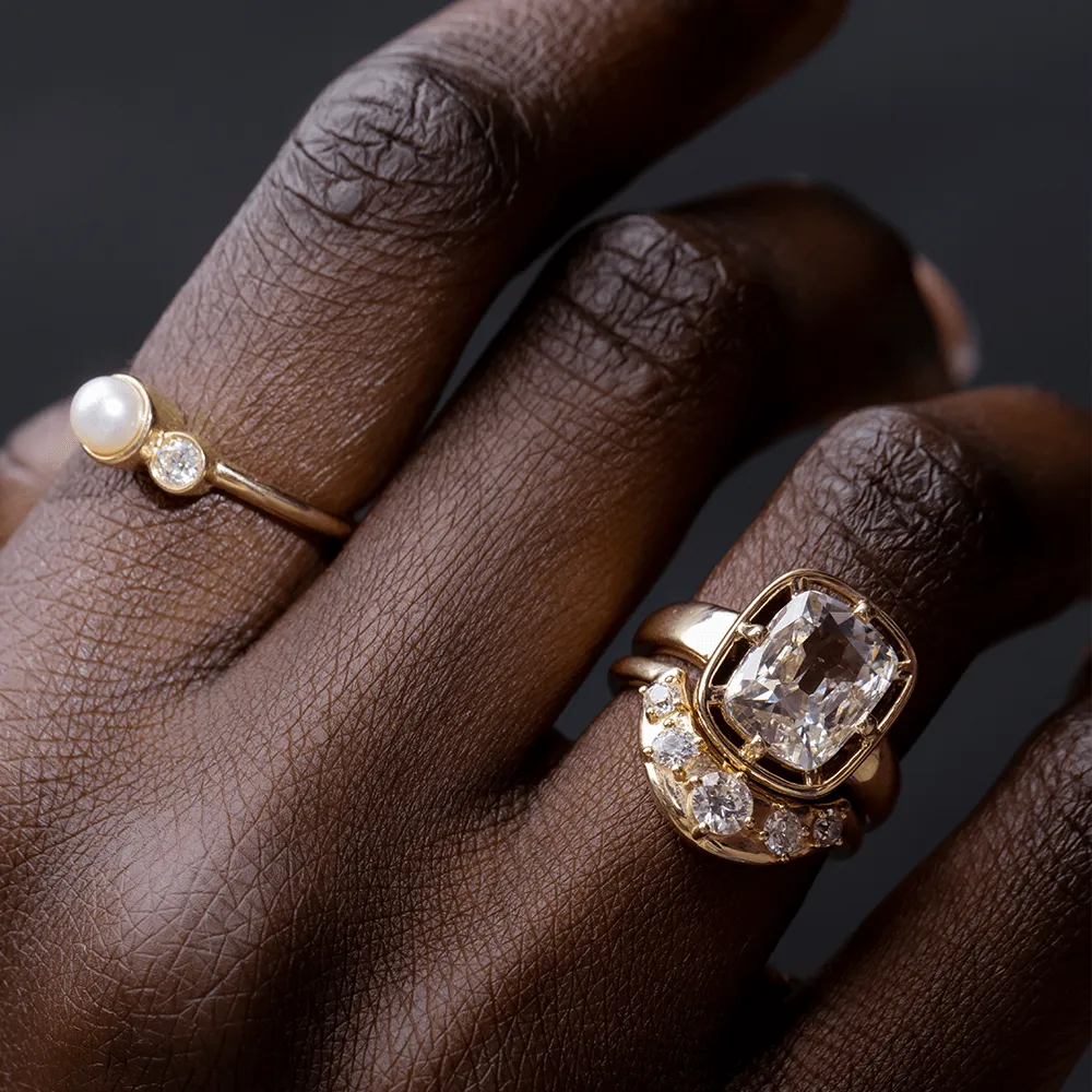 White Diamond Crescendo Stacking Band sold by Marrow Fine product image thumbnail 2