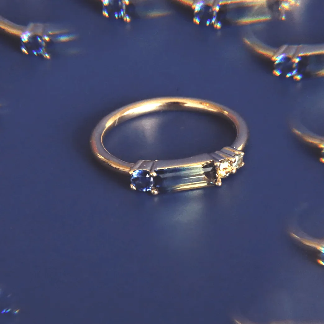 0.76ct Sapphire Baguette Linear Band sold by Marrow Fine product image thumbnail 3