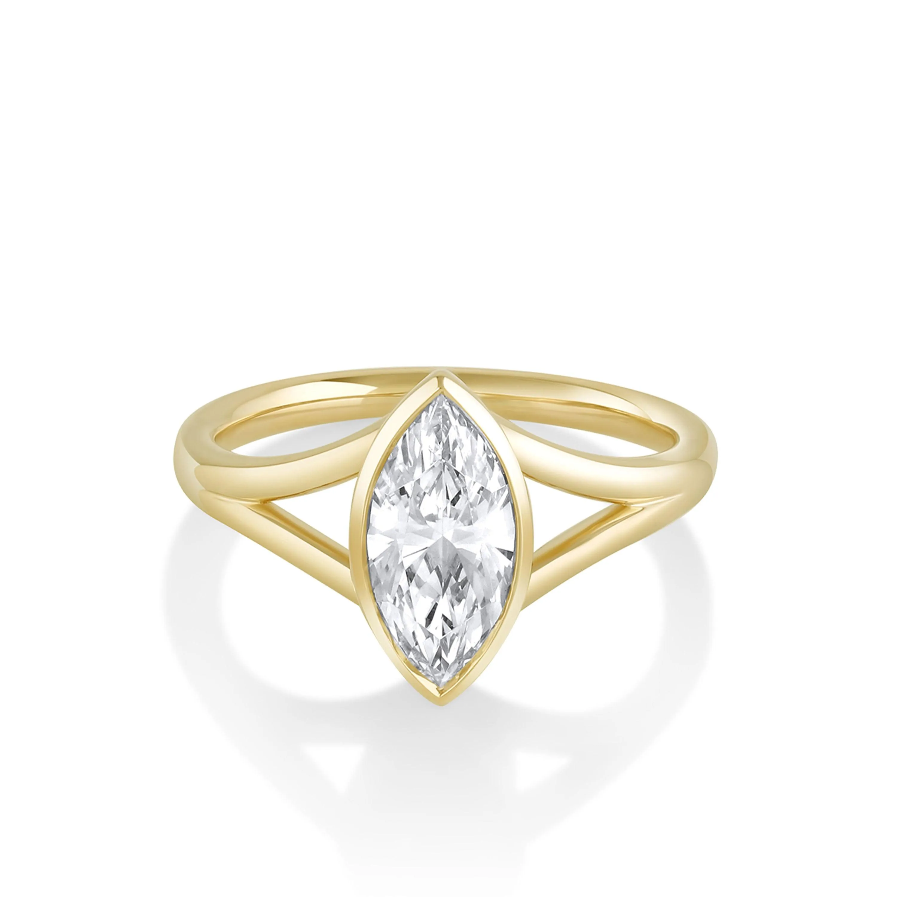 The Colette Marquise Split Shank Engagement Ring sold by Marrow Fine