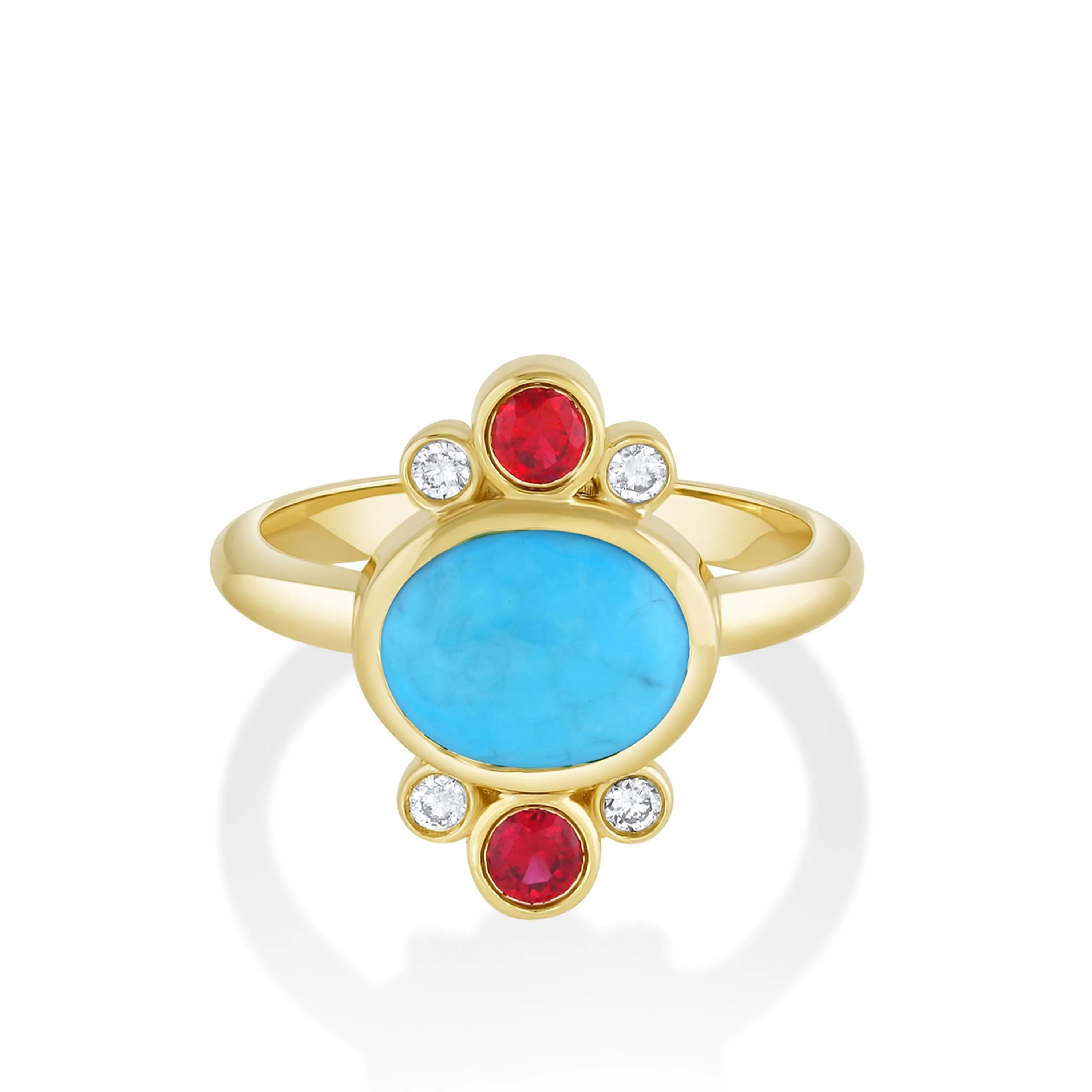 1.91ct Turquoise & Ruby Relic Ring sold by Marrow Fine