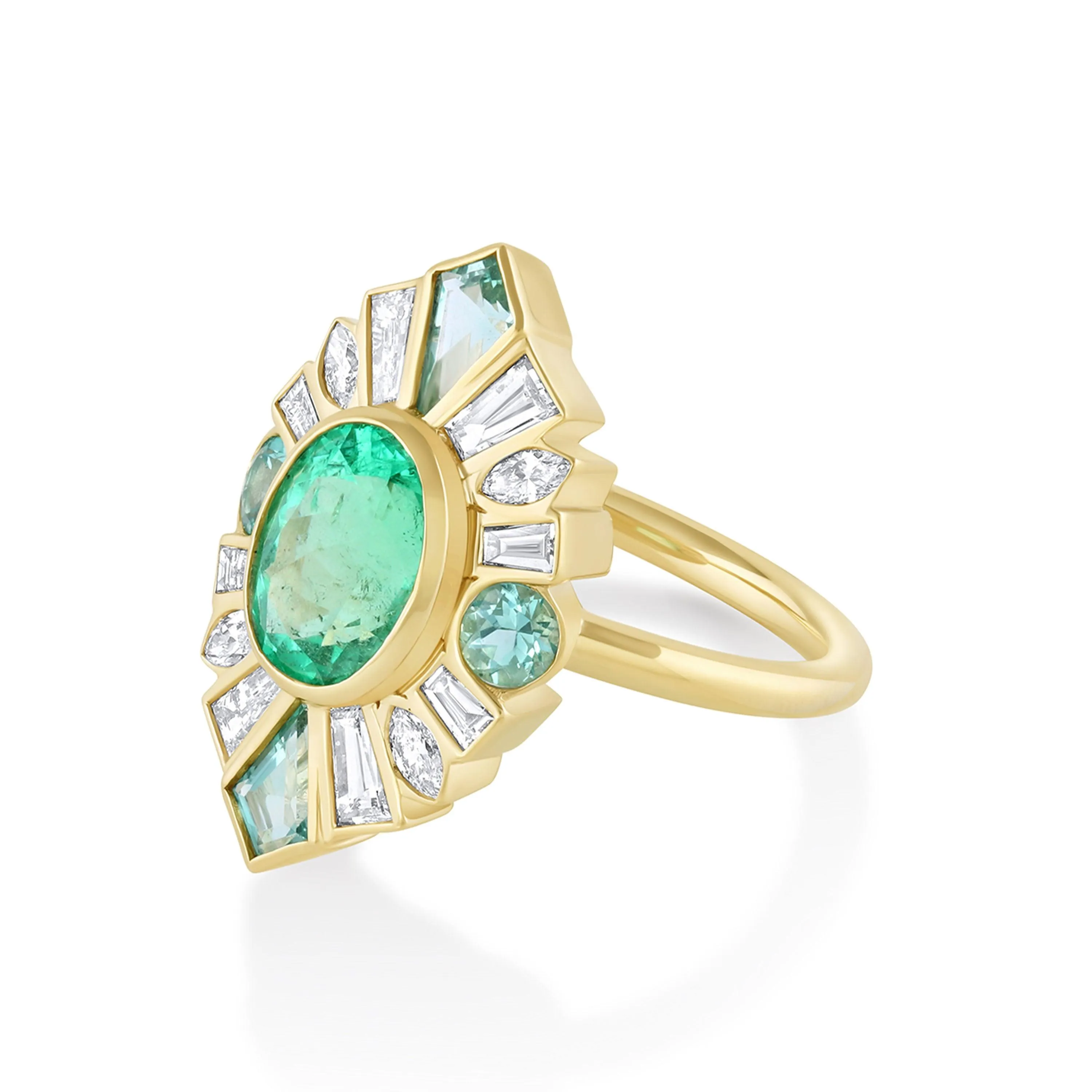 2.09ct Emerald & Beryl Ballerina Ring sold by Marrow Fine product image thumbnail 2