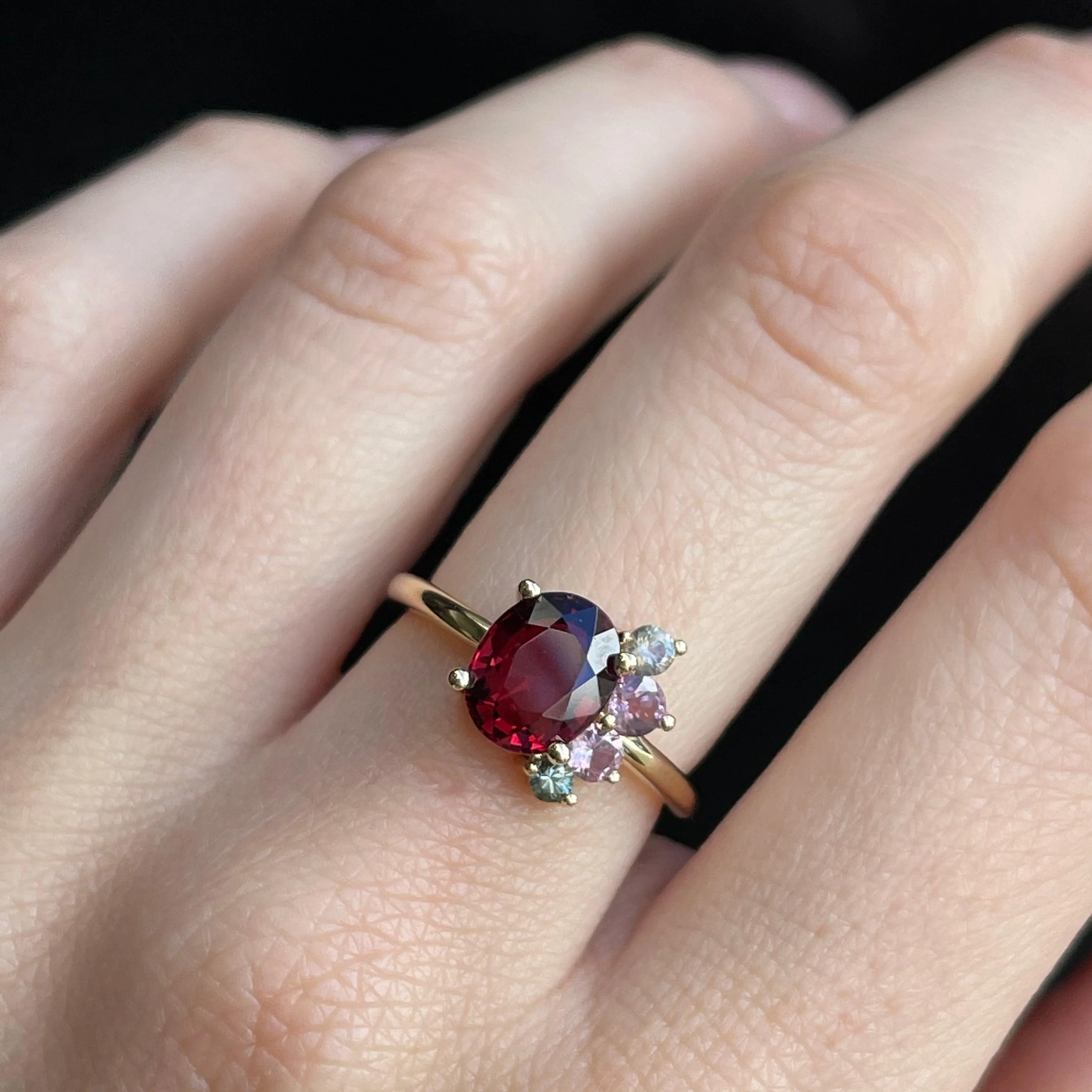 2.19ct Garnet & Sapphire Spray Ring sold by Marrow Fine product image thumbnail 4