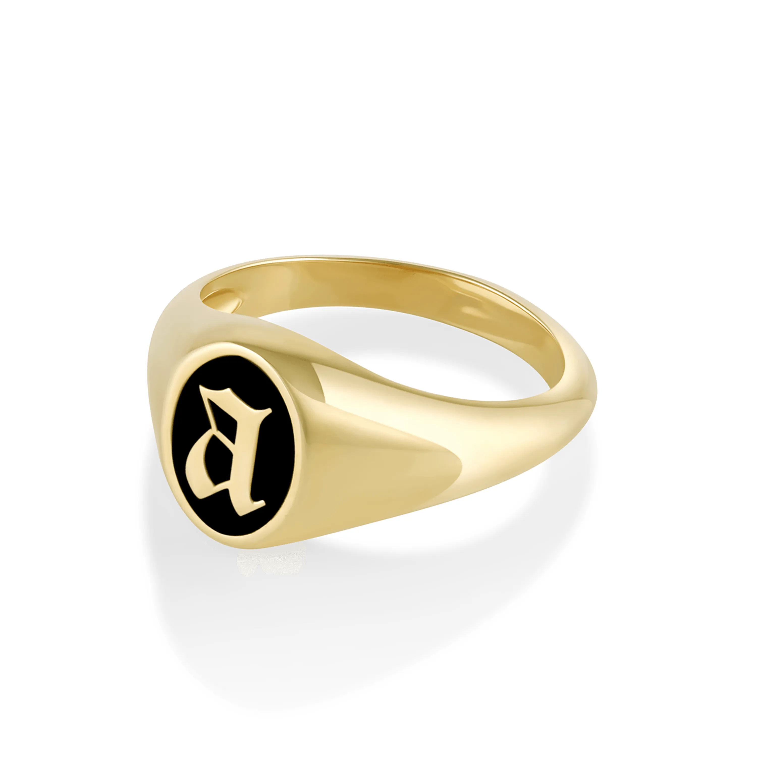 Initial Enamel Signet Ring sold by Marrow Fine product image thumbnail 3